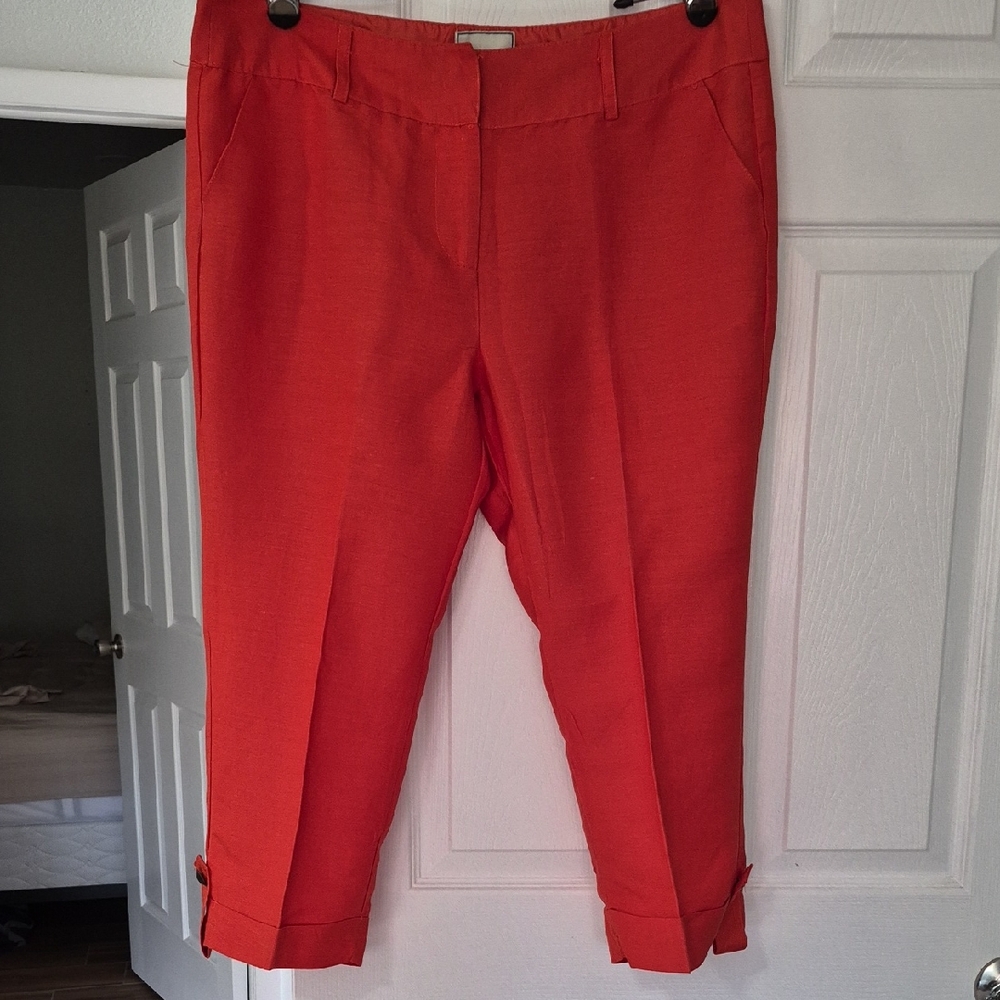 NWOT Sherry Taylor Orange Capri Pants Size XL
